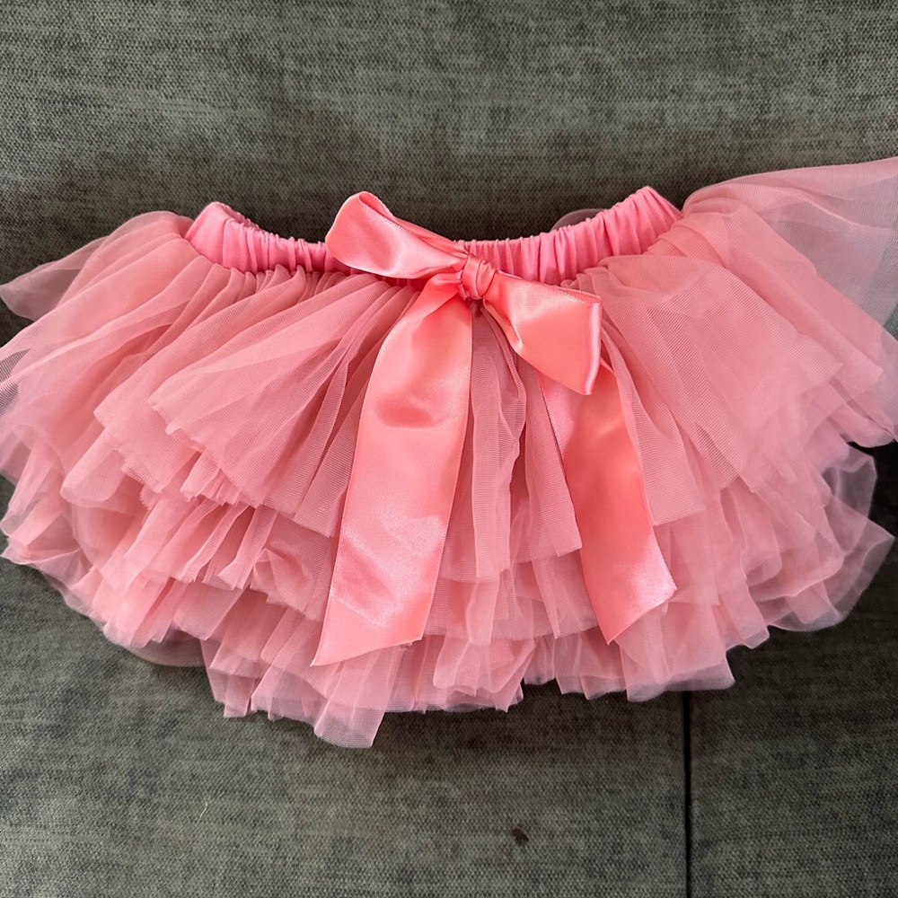 Pink Tulle Skirt with Bow